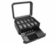 Windsor 10 Piece Watch Box With Drawer černá a šedá 4586029