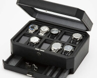 Windsor 10 Piece Watch Box With Drawer černá a šedá 4586029