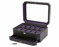 Windsor 10 Piece Watch Box With Drawer černá a fialová 458603