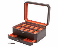 Windsor 10 Piece Watch Box With Drawer hnědá a oranžová 458606