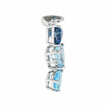 Zlatý přívěsek s Topazy ve 3 odstínech modré a diamanty KP051051701