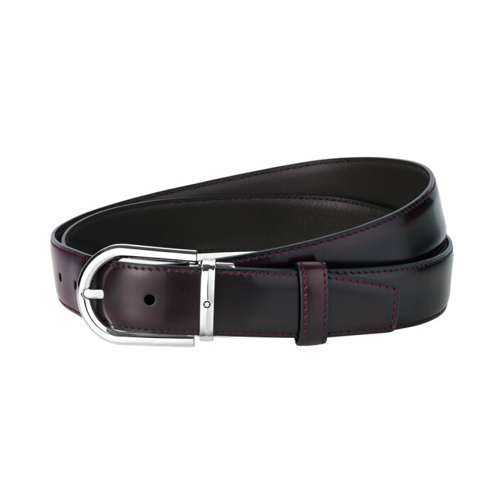 Opasek Horseshoe buckle burgundy 30 mm  126014