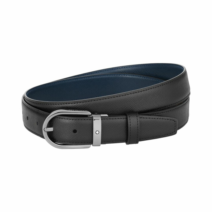 Opasek Horseshoe buckle black/blue 30 mm 128763