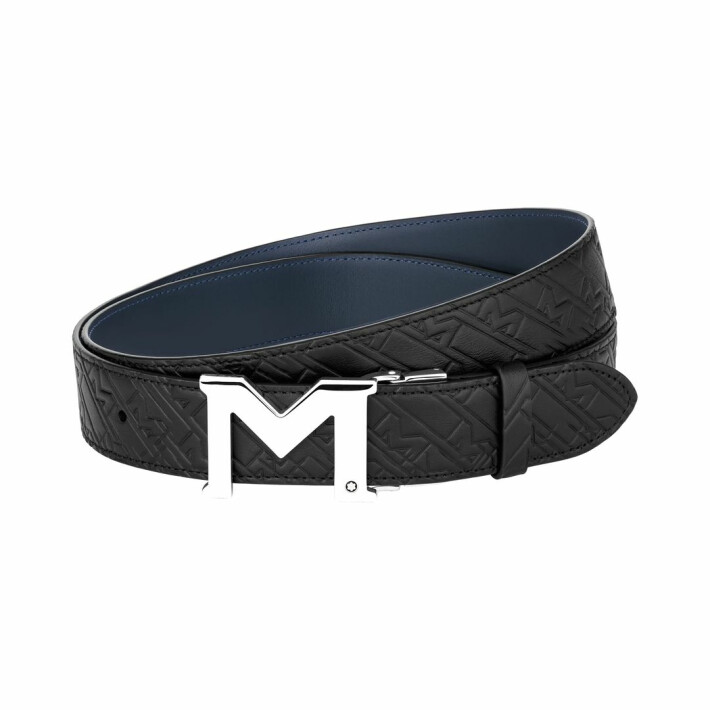 Opasek M buckle black/blue 35 mm reversible ocel 128787