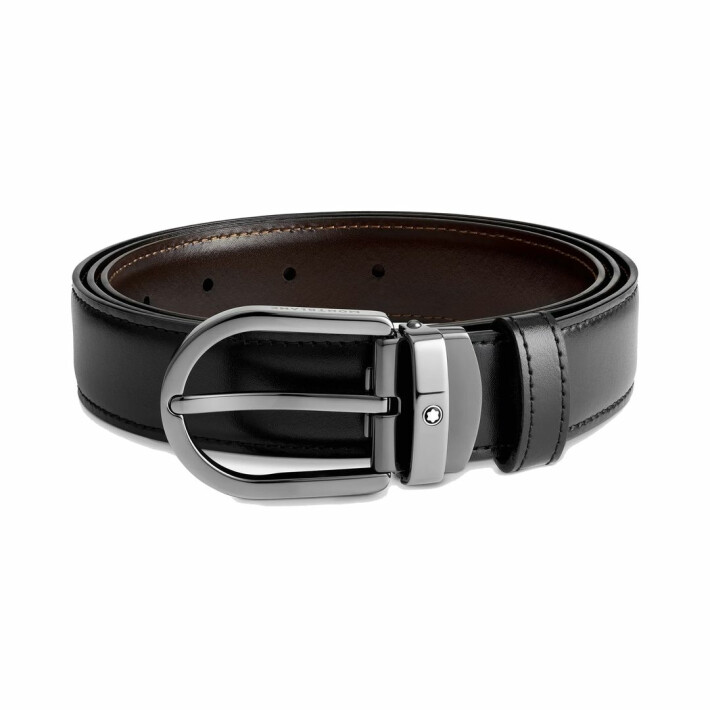 Opasek Horsheshoe buckle black/brown 30 mm reversible 128803