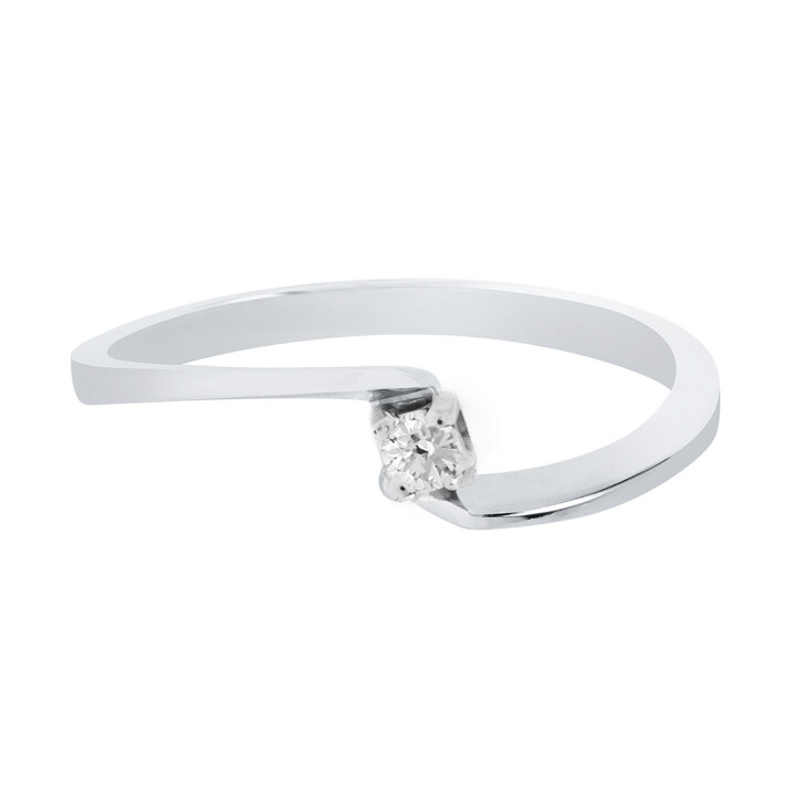 Zásnubní prsten z bílého zlata s diamantem 13ZP1801573A