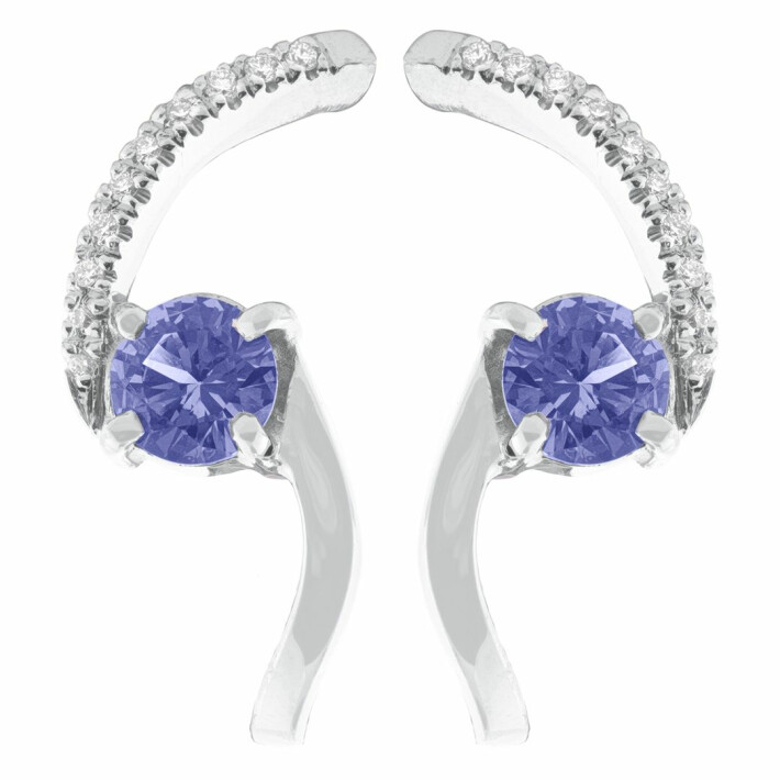 Zlaté náušnice s akvamaríny a diamanty Altman Diamond 13ZP2100076