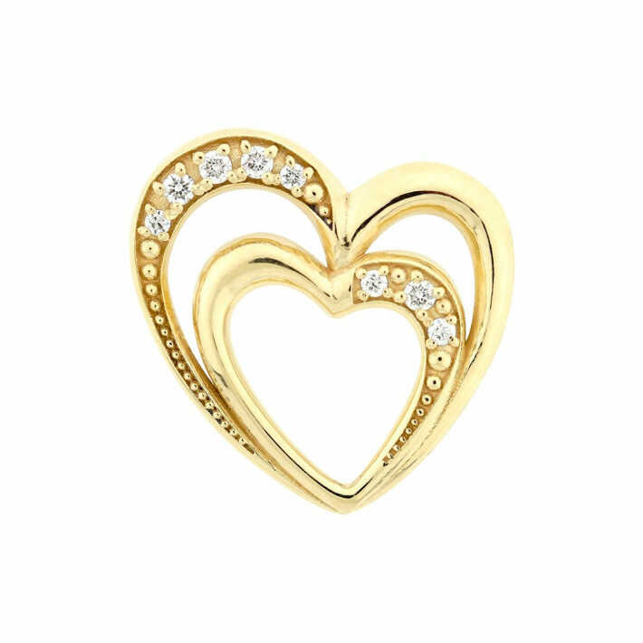 Zlatý přívěsek ve tvaru srdce s diamanty  13ZP2200687BZ