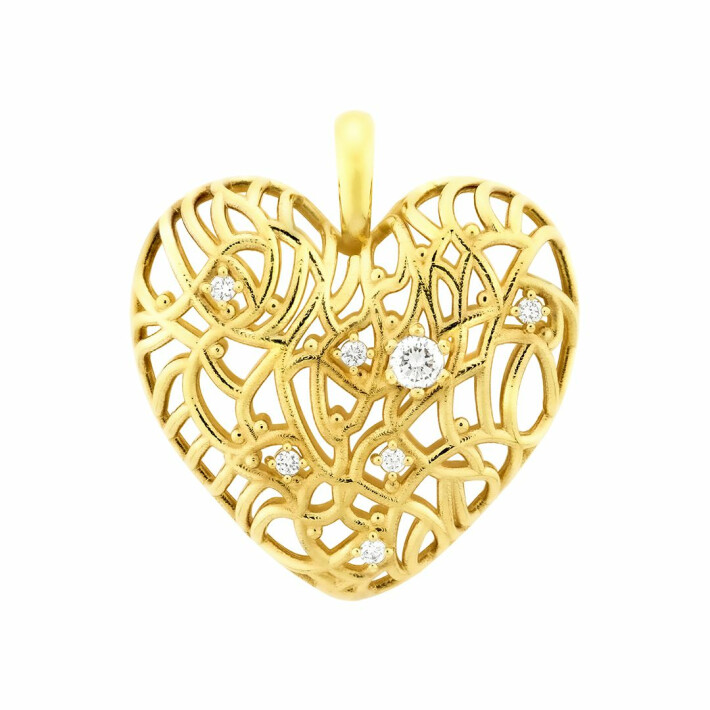 Zlatý přívěsek ve tvaru srdce s diamanty 13ZP2200762B