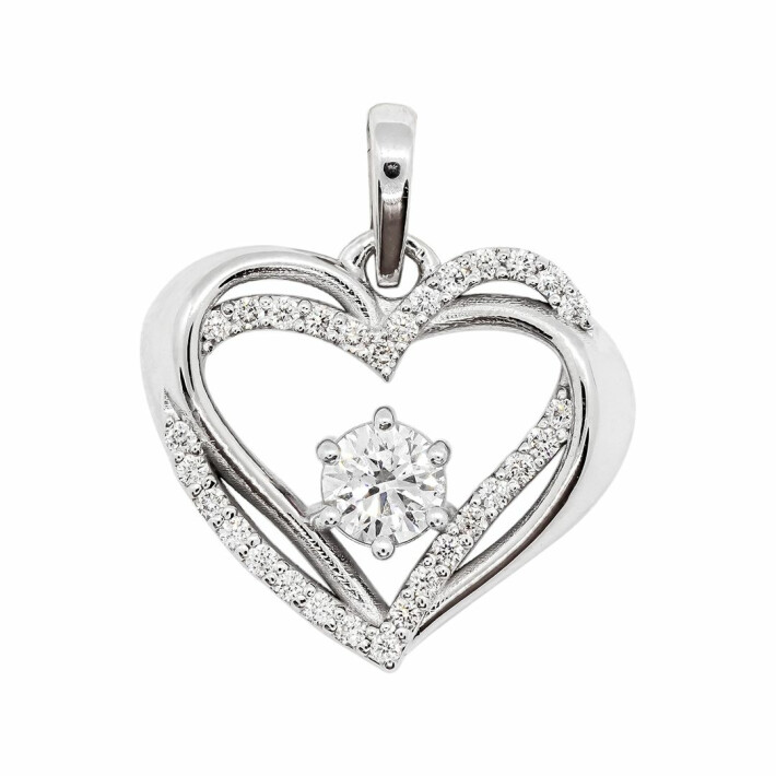 Zlatý přívěsek ve tvaru srdce s diamanty 13ZP2301371B