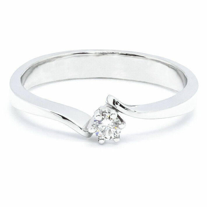 Zásnubní prsten z bílého zlata s diamantem 21ZP2202100B