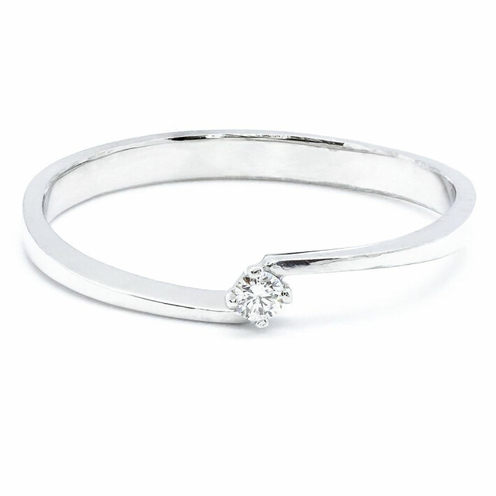 Zásnubní prsten z bílého zlata s diamantem 21ZP2202100E