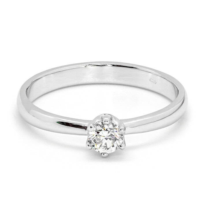 Zásnubní prsten z bílého zlata s diamantem 21ZP2502718EB