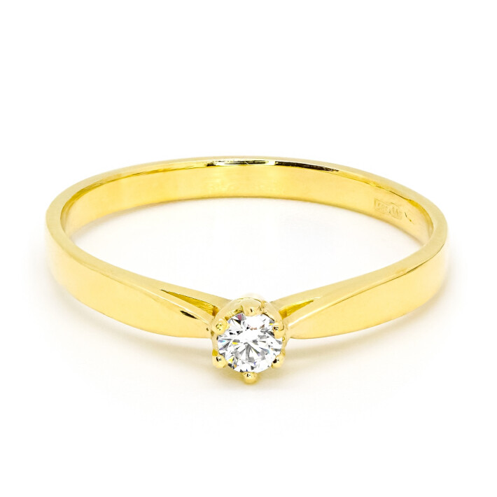 Zásnubní prsten ze žlutého zlata s diamantem 21ZP2502718FZ