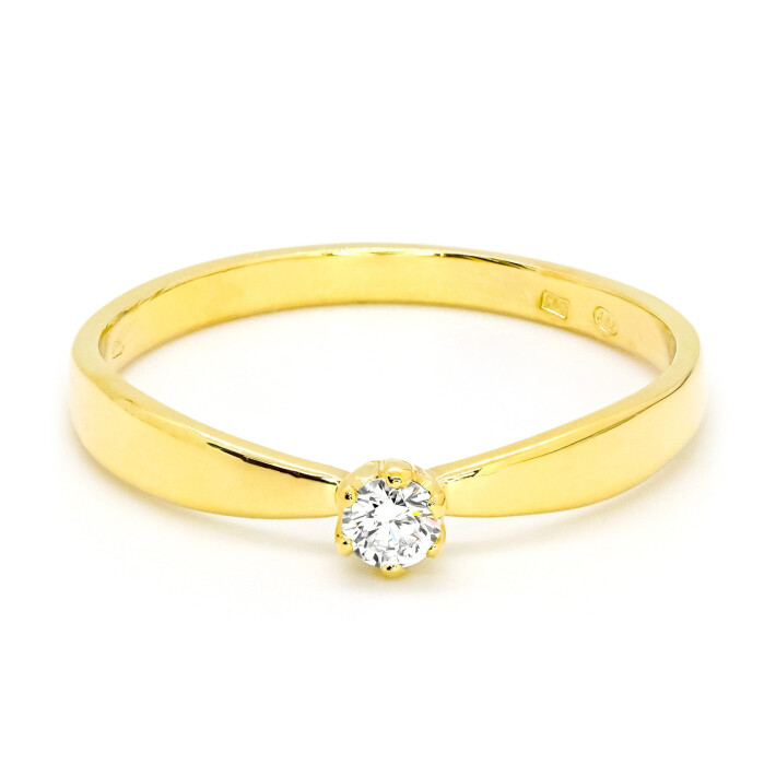 Zásnubní prsten ze žlutého zlata s diamantem 21ZP2502718GZ
