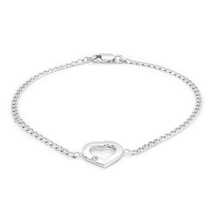 Náramek z bílého zlata srdíčko s diamantem 21ZP2502977BA