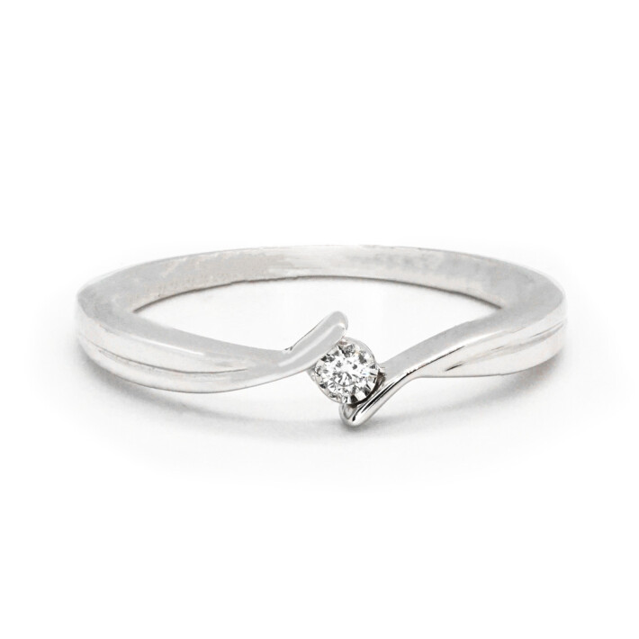 Zásnubní prsten z bílého zlata s diamantem 32412