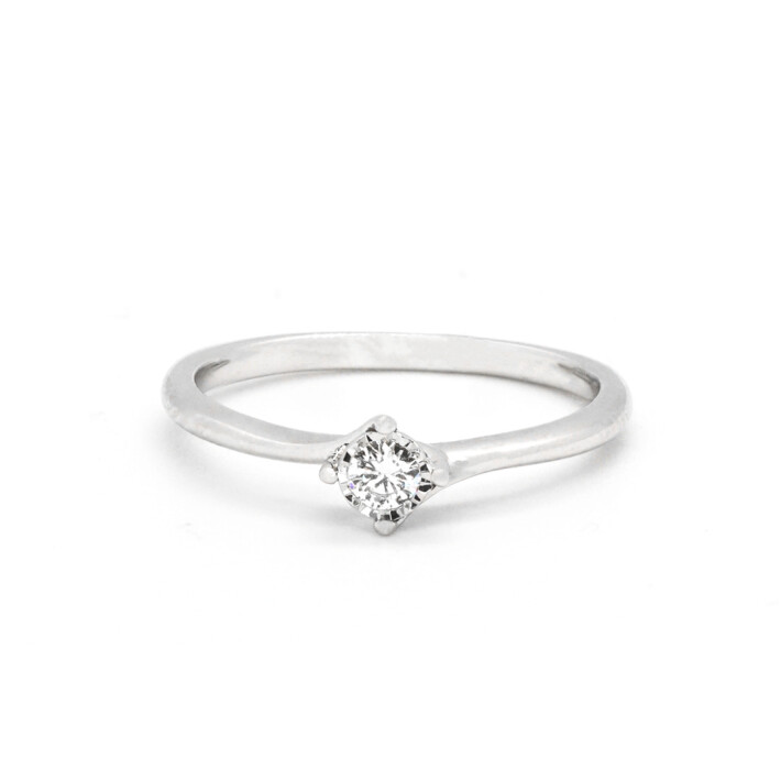 Zásnubní prsten z bílého zlata s diamantem 32552