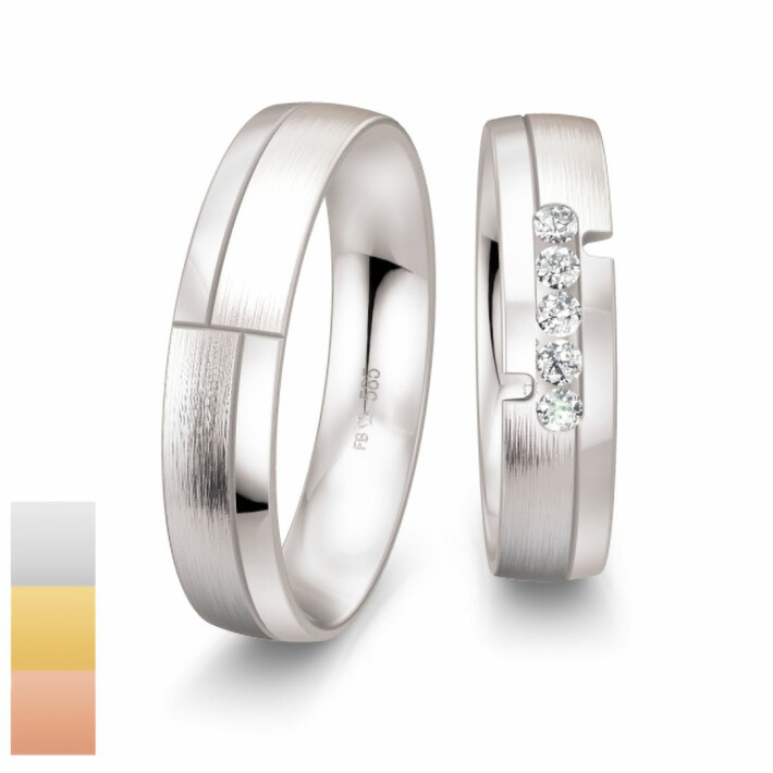 Snubní prsteny Inspirations z bílého zlata s diamanty nebo zirkony 4804126-4804125