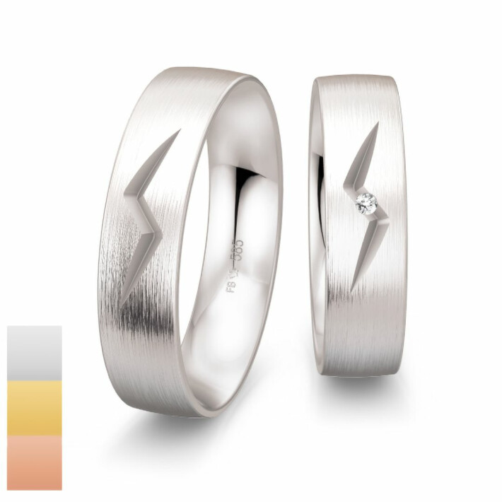 Snubní prsteny Inspirations z bílého zlata s diamantem nebo zirkonem 4804140-4804139
