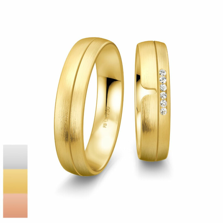 Snubní prsteny Inspirations ze žlutého zlata s diamanty nebo zirkony 4804160-4804159