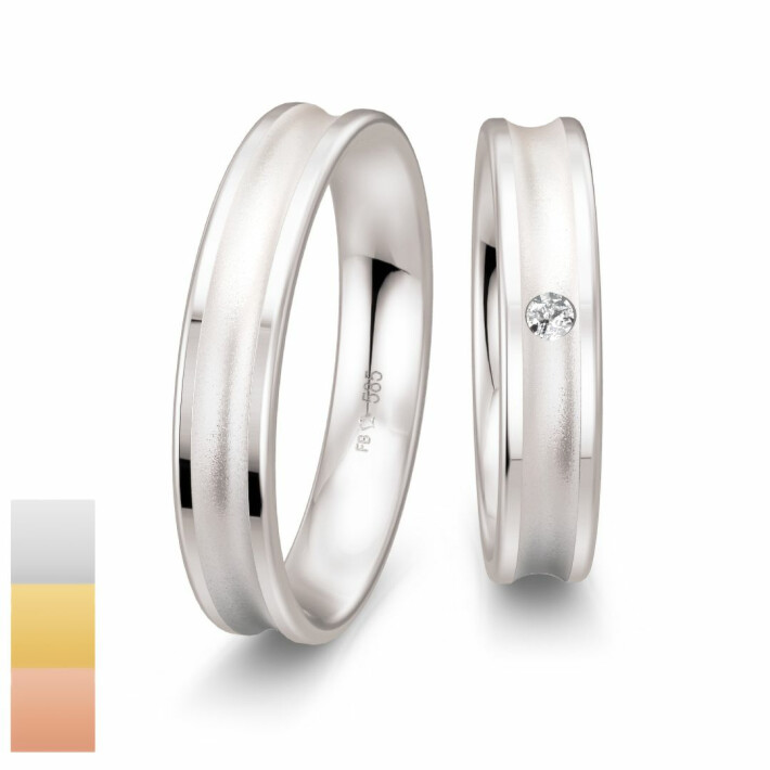 Snubní prsteny Inspirations z bílého zlata s diamantem nebo zirkonem 4804180-4804179