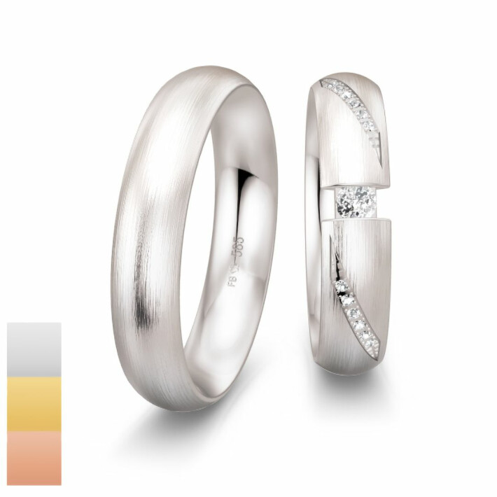Snubní prsteny Inspiration 5 z bílého zlata s diamanty nebo zirkony 4805872-4805871