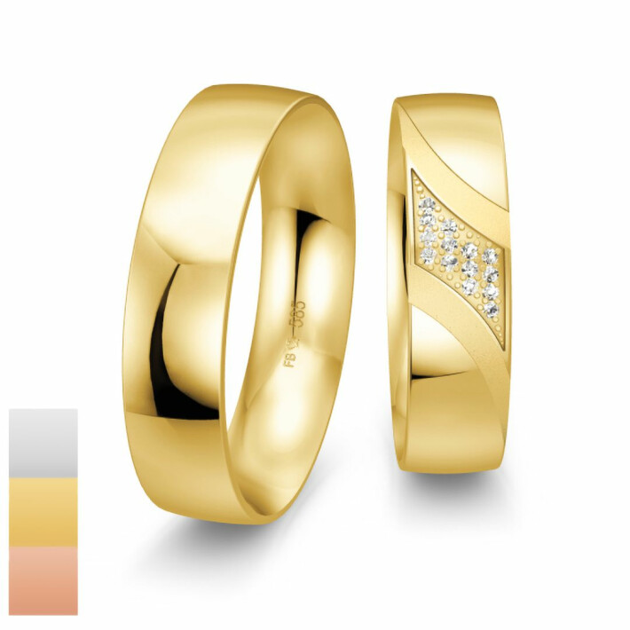 Snubní prsteny Inspiration 5 ze žlutého zlata s diamanty nebo zirkony 4805886-4805885