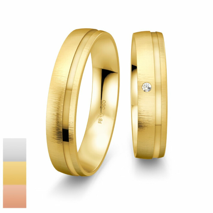 Snubní prsteny SmartLine ze žlutého zlata s diamantem nebo zirkonem 4807004-4807003