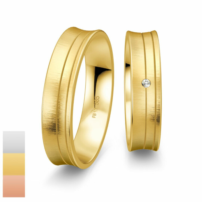 Snubní prsteny SmartLine ze žlutého zlata s diamantem nebo zirkonem 4807050-4807049