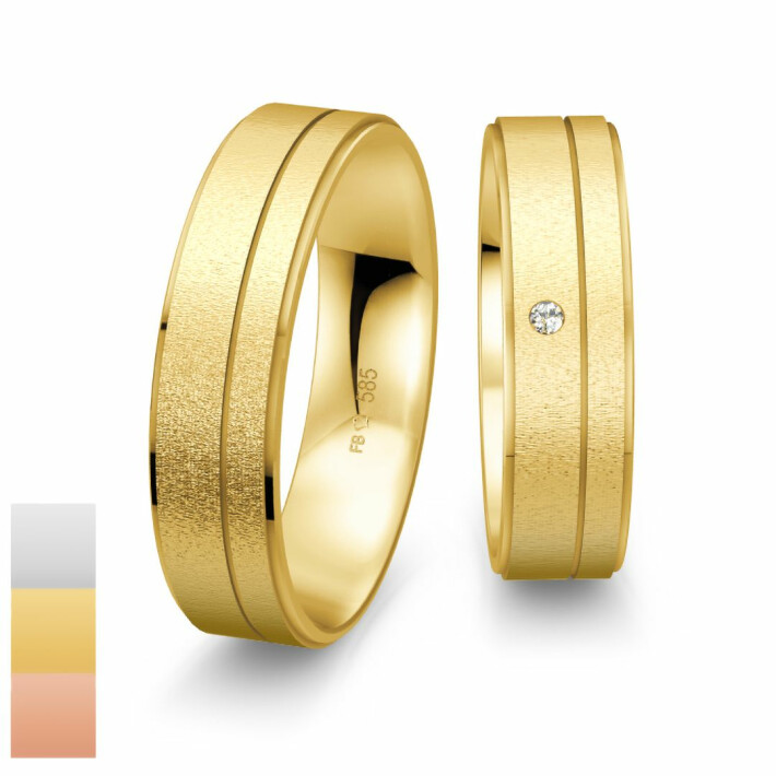Snubní prsteny SmartLine ze žlutého zlata s diamantem nebo zirkonem 4807066-4807065