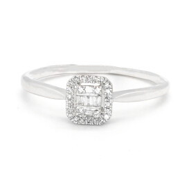 Prsten z bílého zlata s diamanty 53708