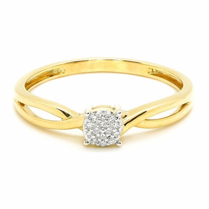 Prsten ze žlutého zlata s diamanty 54930