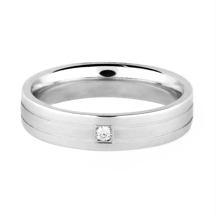 Zásnubní prsten z bílého zlata s diamantem 551013004501