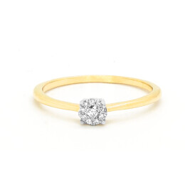Prsten ze žlutého zlata s diamanty 55141