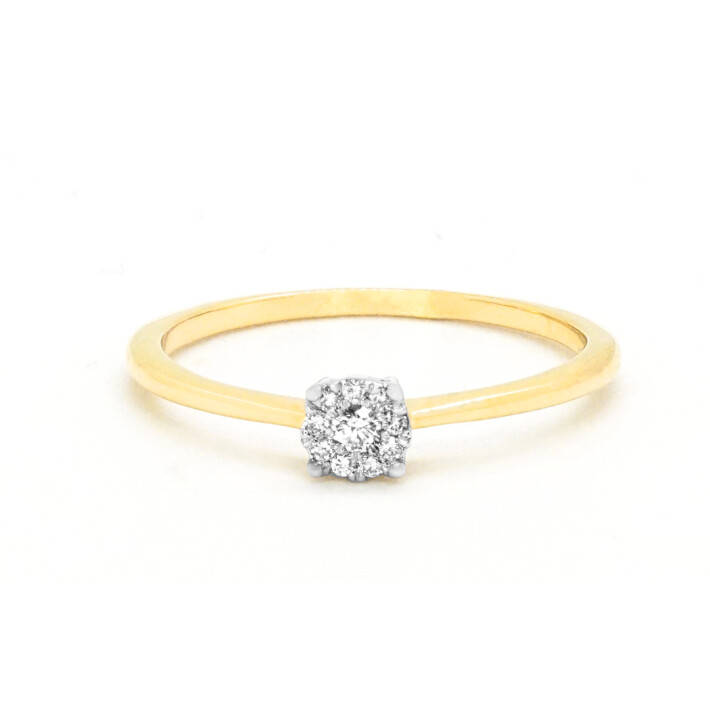 Prsten ze žlutého zlata s diamanty 55141