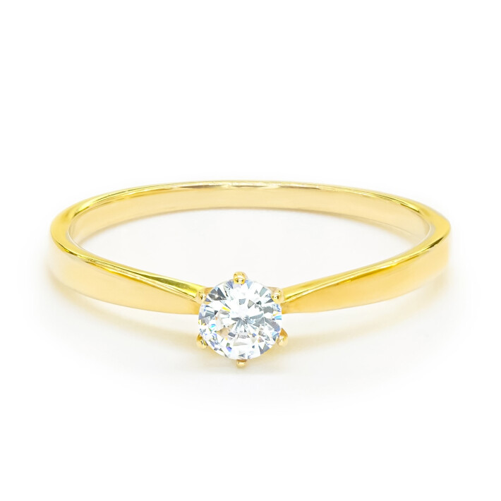 Zásnubní prsten ze žlutého zlata se zirkonem 7452260010102400