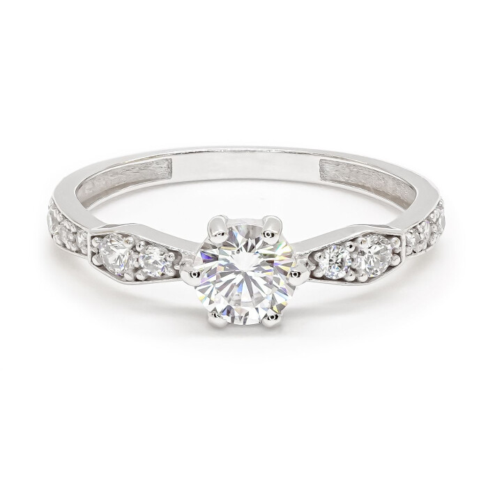 Prsten z bílého zlata s kameny 7452290010087907