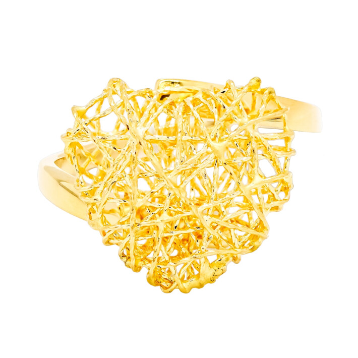 Prsten ze žlutého zlata s prolétaným srdíčkem 991156390473