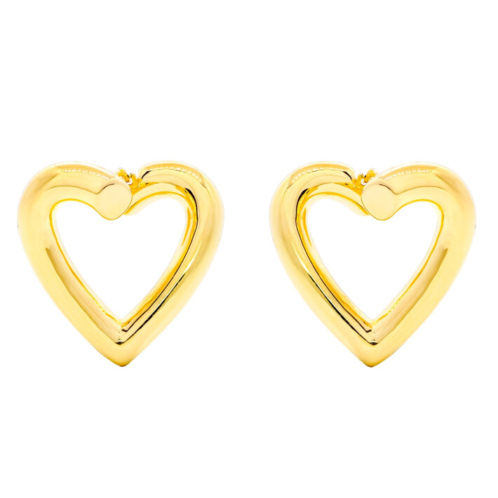 Náušnice ze žlutého zlata ve tvaru srdce 99121390458
