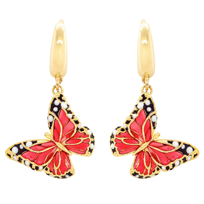 Náušnice ze žlutého zlata ve tvaru motýlů 99121390480