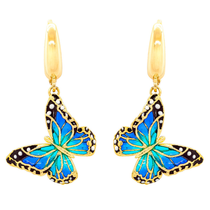 Náušnice ze žlutého zlata ve tvaru motýlů 99121390481