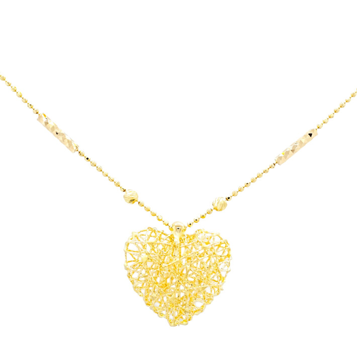 Náhrdelník ze žlutého zlata s prolétaným srdíčkem 99135390467
