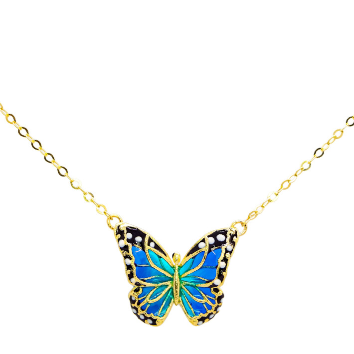 Náhrdelník ze žlutého zlata s motýlem 99135390482