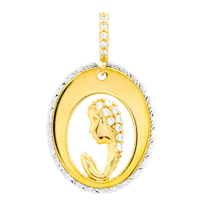 Přívěsek ze žlutého zlata - Panna Maria se zirkony 99154377782