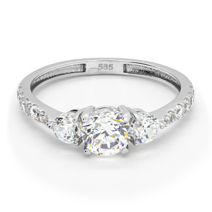 Prsten z bílého zlata se zirkony 99156390259