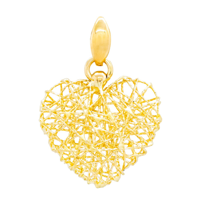 Přívěsek ze žlutého zlata ve tvaru propleteného srdce 99156390474