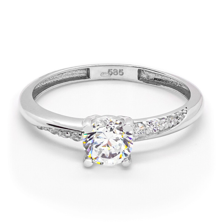 Prsten z bílého zlata se zirkony 99157390256