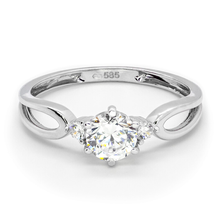 Prsten z bílého zlata se zirkony 99158390264