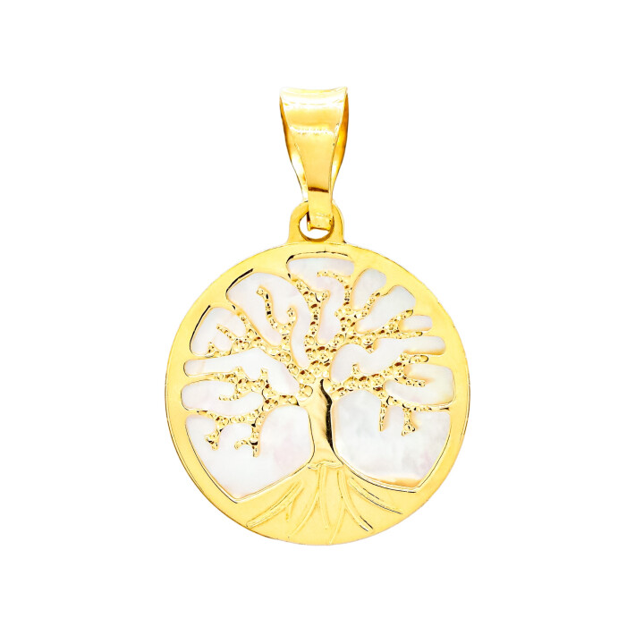 Přívěsek ze žlutého zlata - strom života s perletí 99158390692
